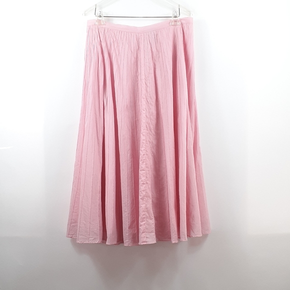 Lauren Ralph Lauren Pink Pleated Skirt Long 12 - Picture 2 of 14